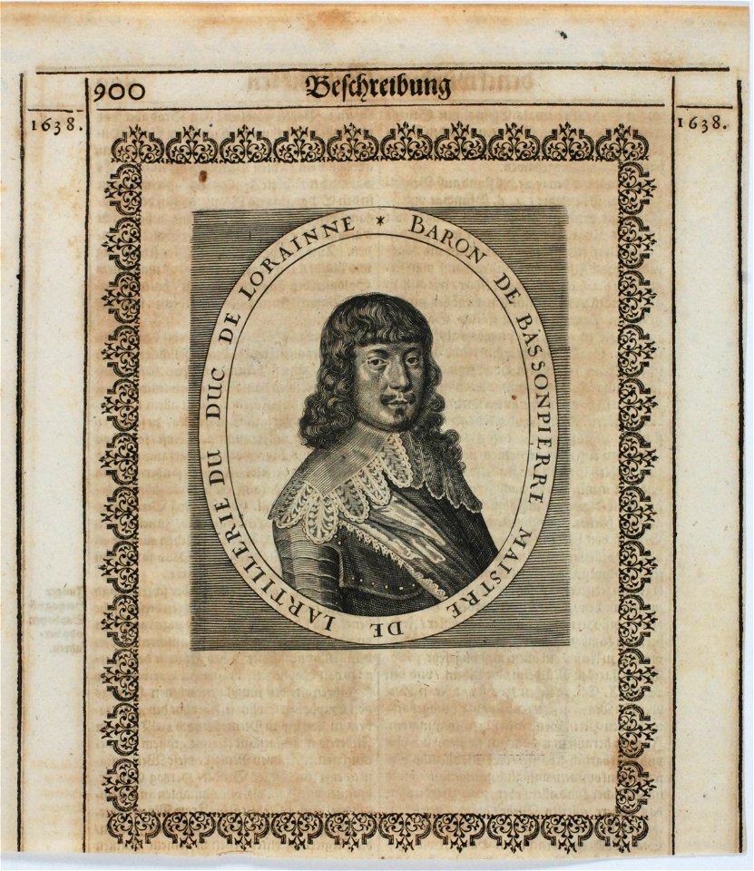 Zentralbibliothek Solothurn - BARON DE BASSONPIERRE MAISTRE DE LARTILLERIE DU DUC DE LORAINNE - a1002