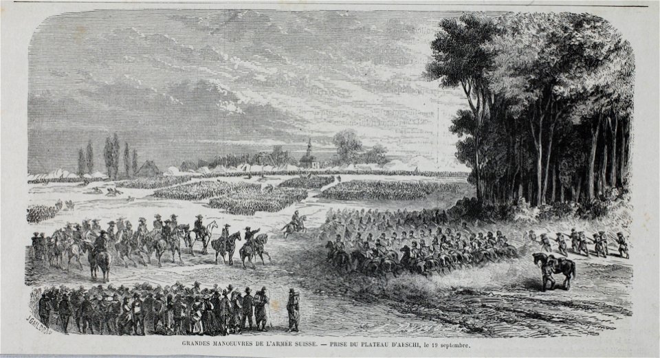 Zentralbibliothek Solothurn - GRANDES MANOEUVRES DE LARMEE SUISSE PRISE DU PLATEAU DAESCHI le 19 septembre - a1010