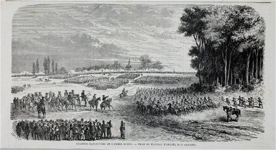 Zentralbibliothek Solothurn - GRANDES MANOEUVRES DE LARMEE SUISSE PRISE DU PLATEAU DAESCHI le 19 septembre - a1010