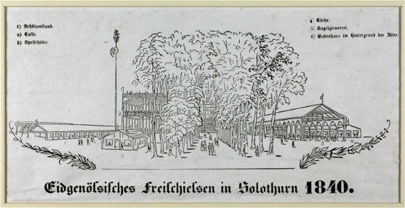 Zentralbibliothek Solothurn - Eidgenössisches Freischiessen in Solothurn 1840 - aa0195