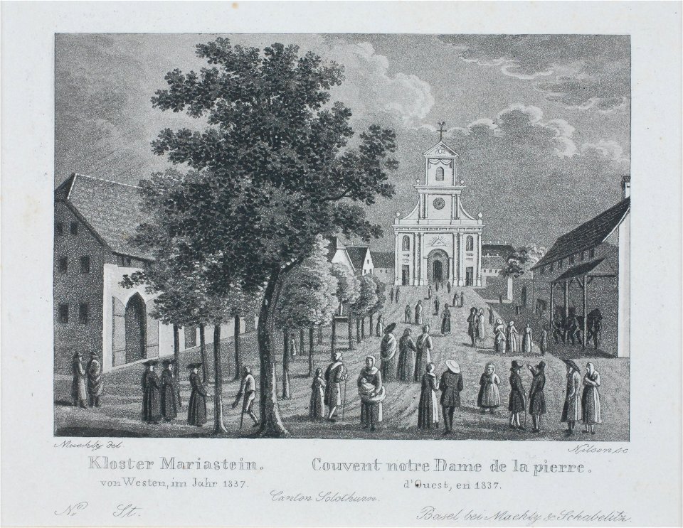 Zentralbibliothek Solothurn - Kloster Mariastein von Westen im Jahr 1837 Couvent notre Dame de la pierre dOuest en 1837 Canton Solothurn - a0233