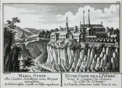 Zentralbibliothek Solothurn - MARIA STEIN Im Canton Solothurn von Morgen anzusehen A Underirdische Capelle in Felsen eingehauen l NÔTRE DAME DE LA PIERRE Dans le Canton de Soleure du Côté de lOrient A Chapelle soût - a0237
