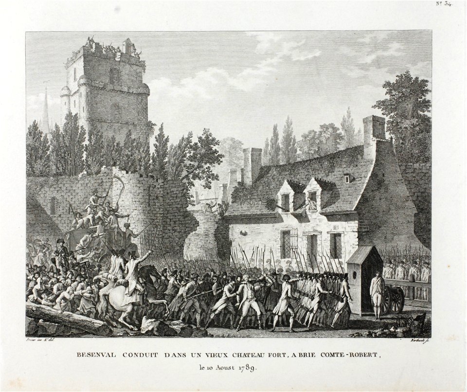 Zentralbibliothek Solothurn - BESENVAL CONDUIT DANS UN VIEUX CHATEAU FORT A BRIE COMPTEROBERT le 10 Aoust 1789 - a0956