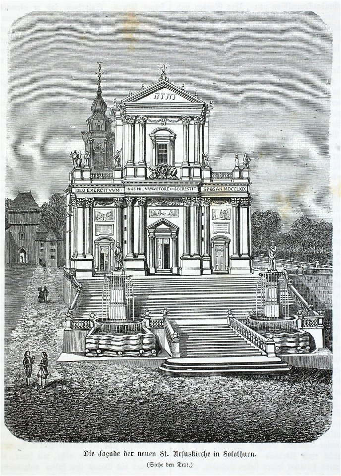 Zentralbibliothek Solothurn - Die Façade der neuen St Ursuskathedrale in Solothurn - a0847