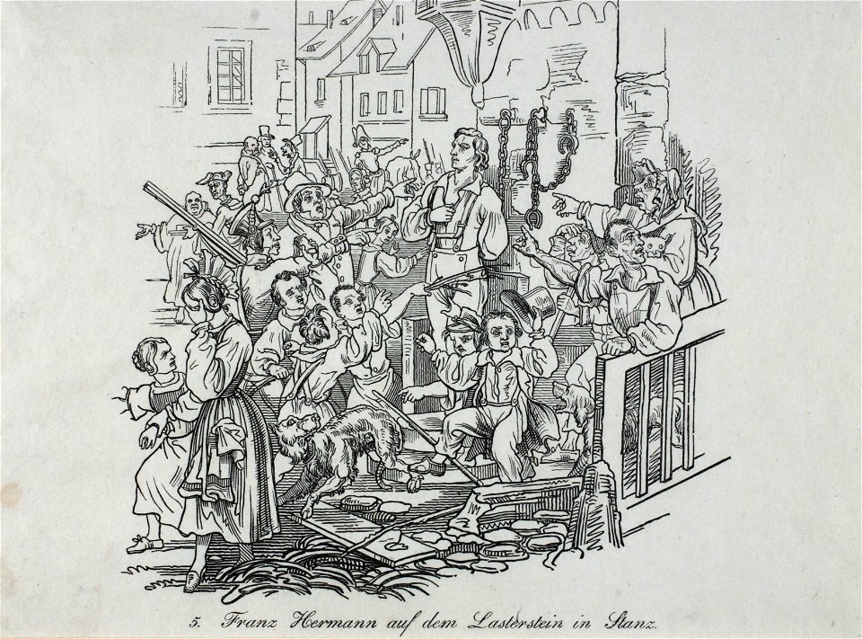 Zentralbibliothek Solothurn - 5 Franz Hermann auf dem Lasterstein in Stanz - a0512