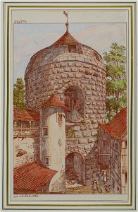 Zentralbibliothek Solothurn - Der Riedholzturm von der Hofseite - a0784