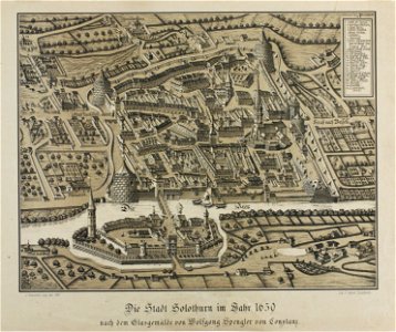 Zentralbibliothek Solothurn - Die Stadt Solothurn im Jahr 1659 nach dem Glasgemälde von Wolfgang Spengler von Constanz - aa0630
