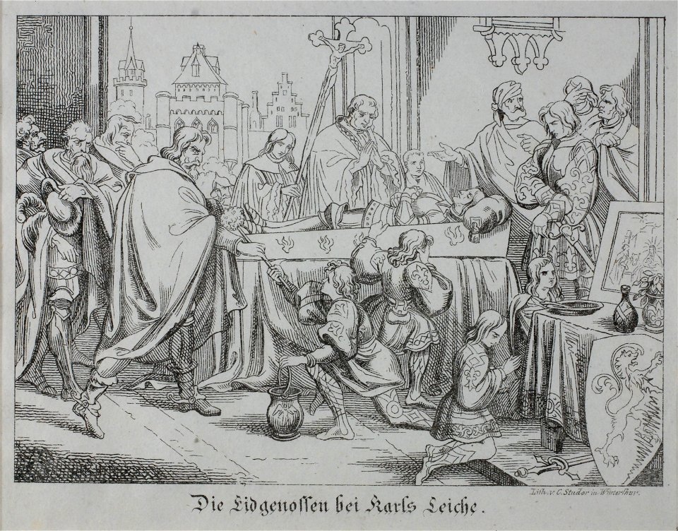 Zentralbibliothek Solothurn - Die Eidgenossen bei Karls Leiche - a0296