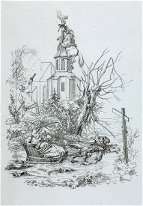 Zentralbibliothek Solothurn - Münchhausen schiesst sein Pferd vom Kirchturm herunter - a0394