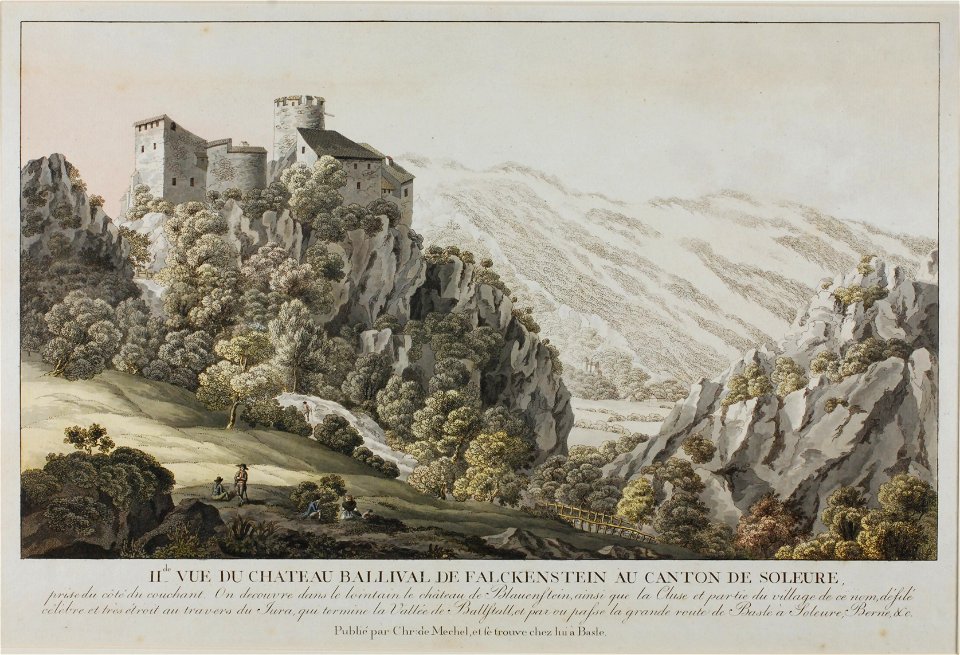 Zentralbibliothek Solothurn - VUE DU CHATEAU BALLIVAL DE FALCKENSTEIN AU CANTON DE SOLEURE pris du côté du couchant - aa0175
