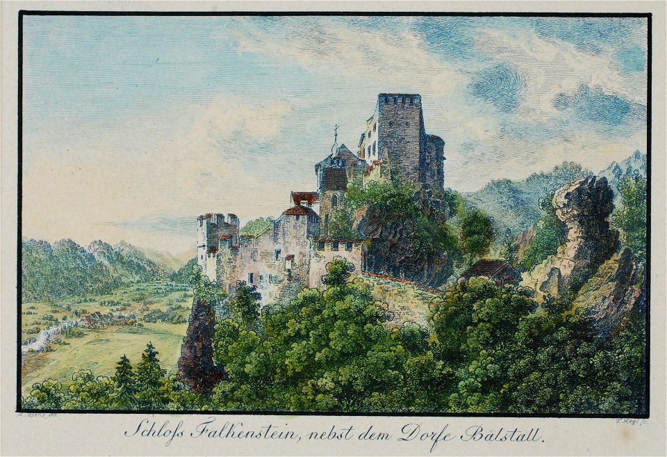 Zentralbibliothek Solothurn - Schloss Falkenstein nebst dem Dorfe Balstall - a0174