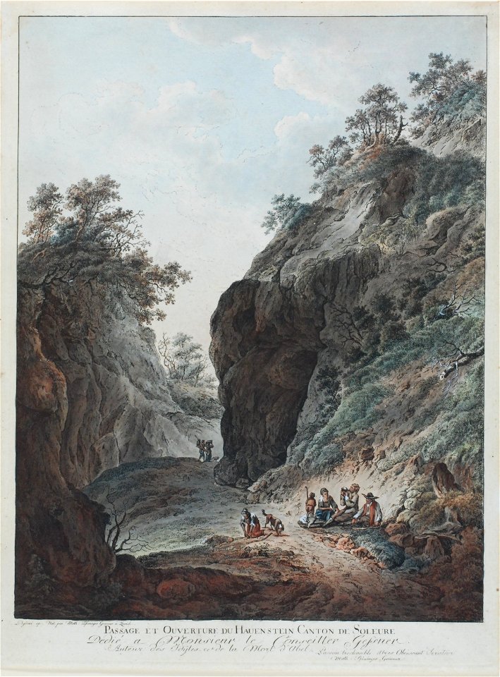 Zentralbibliothek Solothurn - PASSAGE ET OUVERTURE DU HAUENSTEIN CANTON DE SOLEURE Dédié a Monsieur le Conseiller Gessner Auteur des Idyles et de la Mort dAbel - aa0146