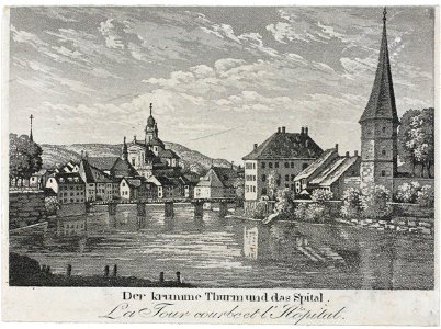 Zentralbibliothek Solothurn - Der krumme Thurm und das Spital La Tour courbe et lHôpital - a0433