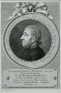 Zentralbibliothek Solothurn - Um Medaillon JOS IGNAT de CROLLALANZA TYROL PR COLL SOLOD Nat 10 Mart 1727 Ob 29 Nov 1779 auf Tafel Pauperum Patrem Ægrorum Matrem Omnium Fratrem Virum doctum et Humillimum in Vita in Mor - a0490