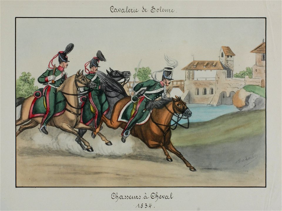 Zentralbibliothek Solothurn - Cavalerie de Soleure Chasseurs à Cheval 1834 - aa0111