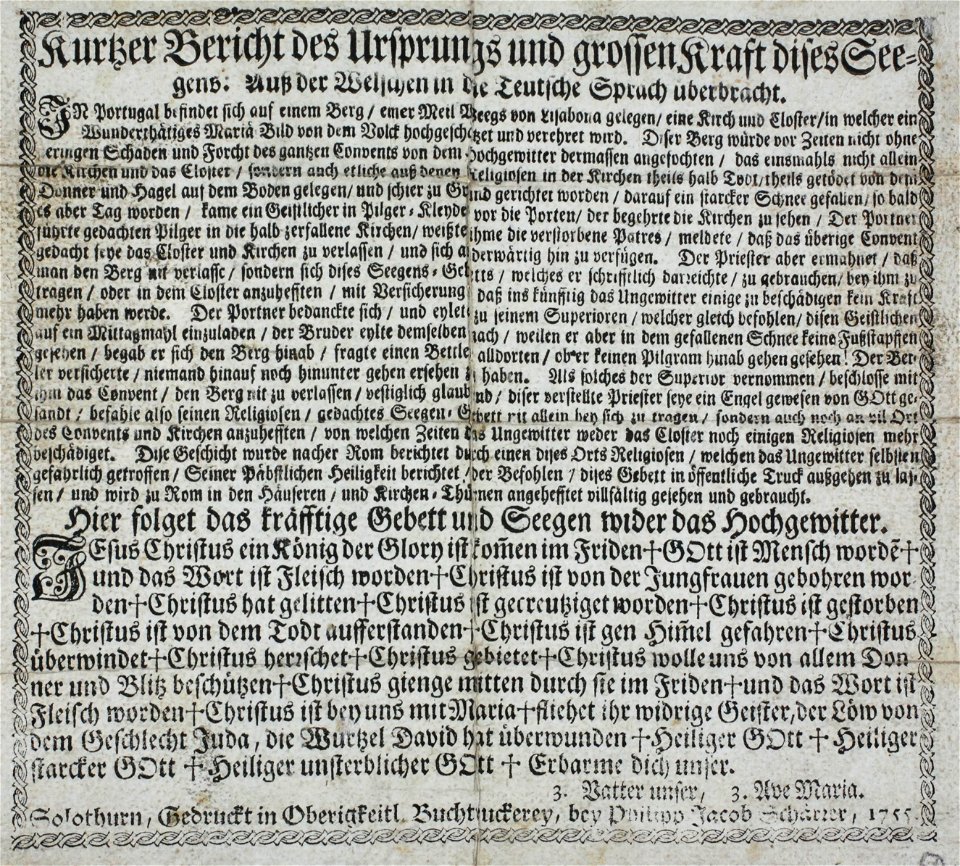 Zentralbibliothek Solothurn - Kurtzer Bericht des Ursprungs und grossen Kraft dises See gens Auss der Welschen in die Teutsche Sprach uberbracht - a1037