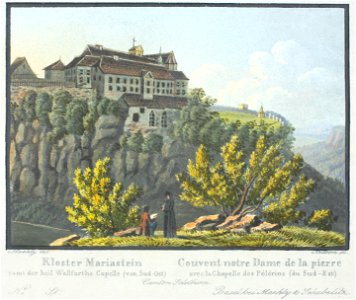 Zentralbibliothek Solothurn - Kloster Mariastein samt der heil Wallfarths Capelle von SüdOst Couvent notre Dame de la pierre avec la Chapelle des Pèlérins du SudEst Canton Solothurn - a0234