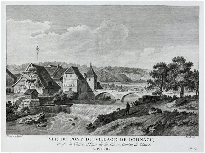Zentralbibliothek Solothurn - VUE DU PONT DU VILLAGE DE DORNACH ET DE LA Chute dEau de la Birse Canton de Soleure A P D R - aa0156