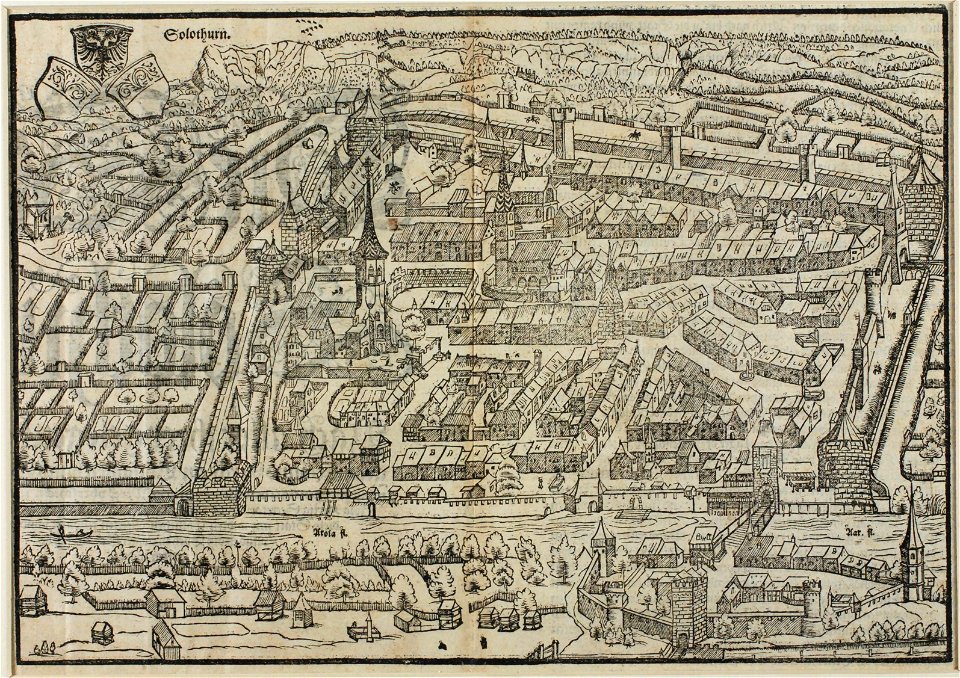 Zentralbibliothek Solothurn - Wahre abcontrafehtung der Löblichen und alten Statt Solothurn gelegen in der Eydtgnoschafft an der Aar - aa0059