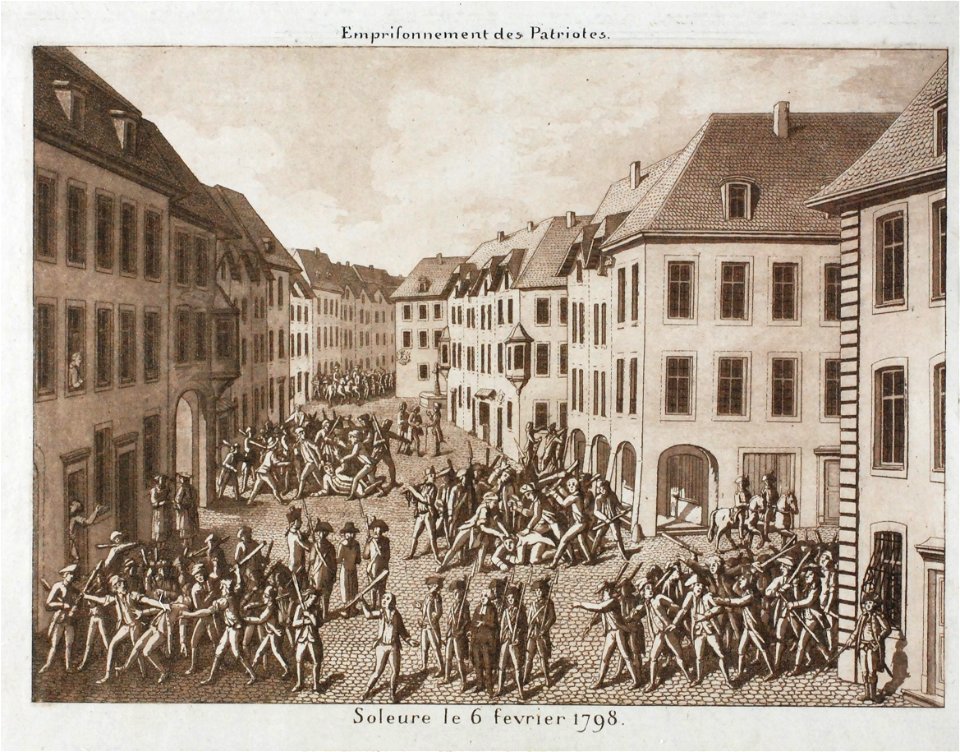 Zentralbibliothek Solothurn - Emprisonnement des Patriotes Soleure le 6 fevrier sic 1798 - a1020