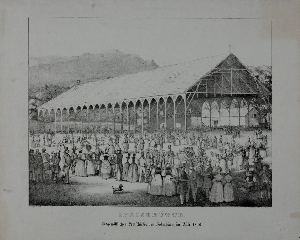 Zentralbibliothek Solothurn - SPEISEHÜTTE Eidgenössisches Freischiessen in Solothurn im Juli 1840 - aa0472