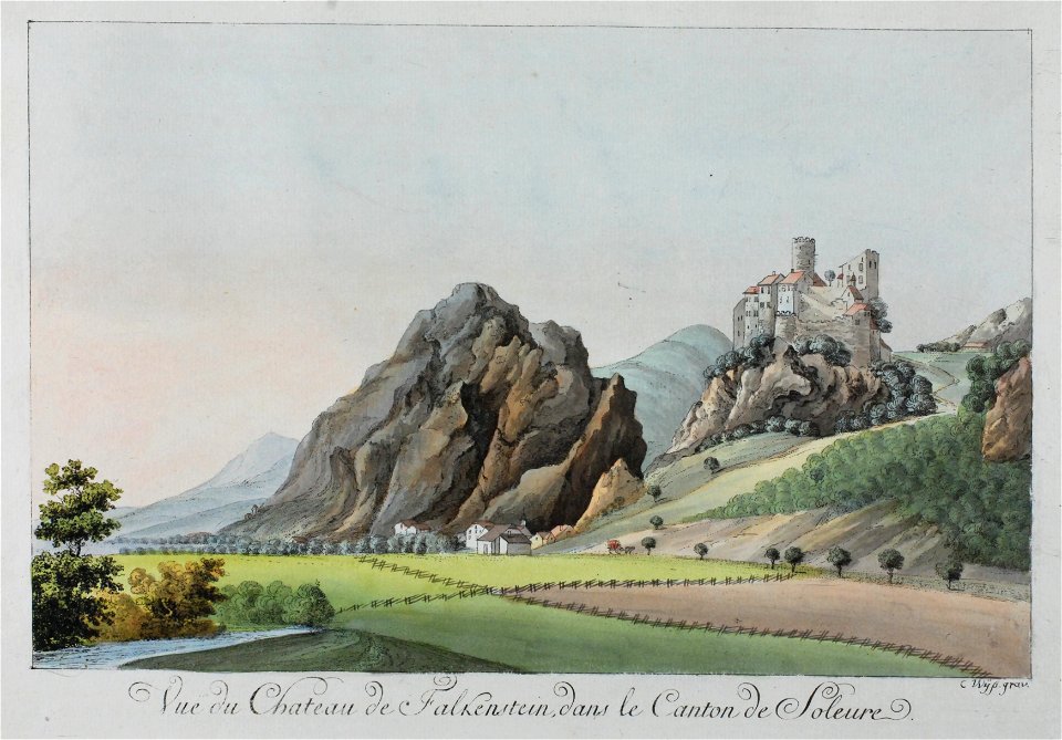 Zentralbibliothek Solothurn - Vue du Chateau de Falkenstein dans le Ct de Soleure - aa0174