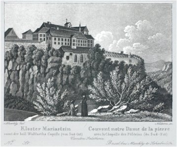 Zentralbibliothek Solothurn - Kloster Mariastein samt der heil Wallfarths Capelle von SüdOst Couvent notre Dame de la pierre avec la Chapelle des Pèlérins du SudEst Canton Solothurn - a0235