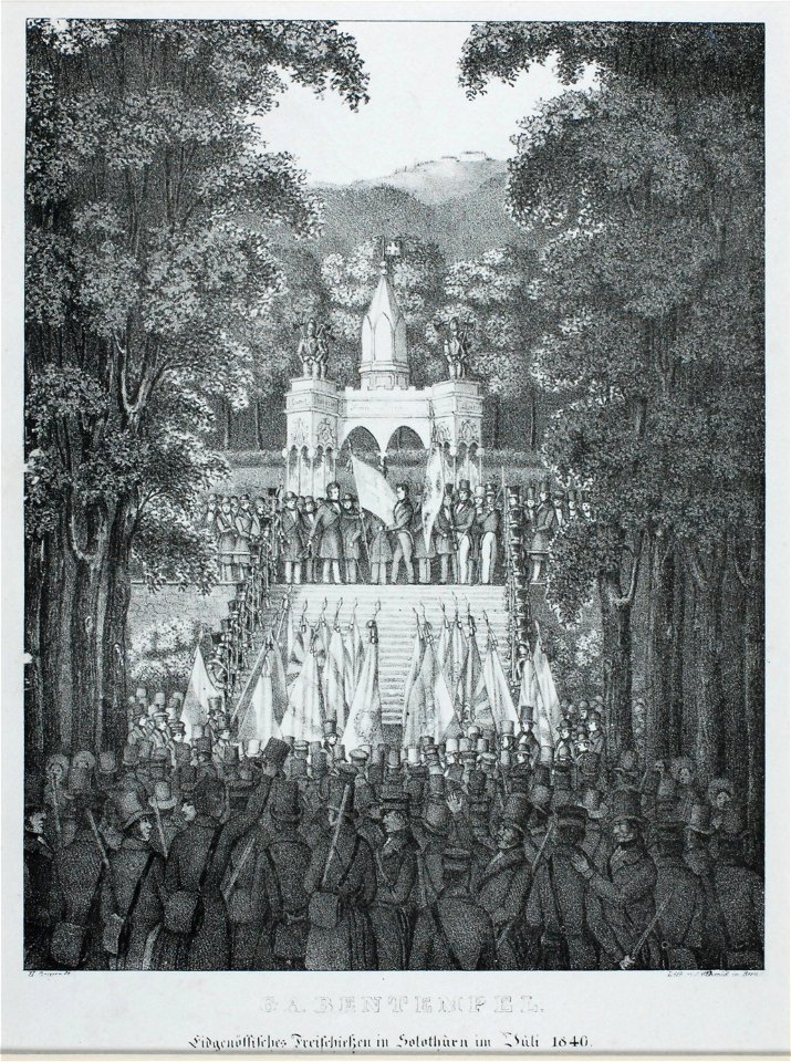 Zentralbibliothek Solothurn - GABENTEMPEL Eidgenössisches Freischiessen in Solothurn im Juli 1840 - aa0208