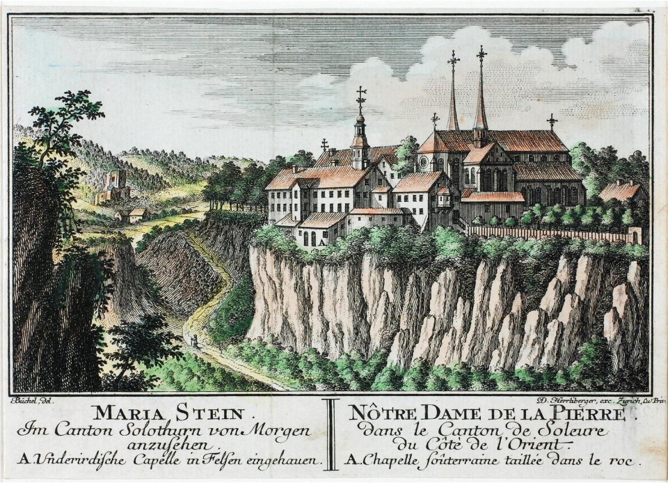Zentralbibliothek Solothurn - MARIA STEIN Im Canton Solothurn von Morgen anzusehen A Underirdische Capelle in Felsen eingehauen l NÔTRE DAME DE LA PIERRE Dans le Canton de Soleure du Côté de lOrient A Chapelle soût - a0342