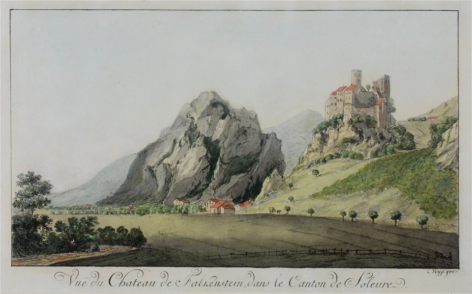 Zentralbibliothek Solothurn - Vue du Chateau de Falkenstein dans le Ct de Soleure - aa0173
