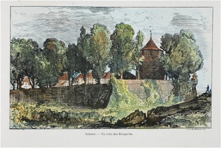 Zentralbibliothek Solothurn - Soleure Un coin des Remparts - a0708