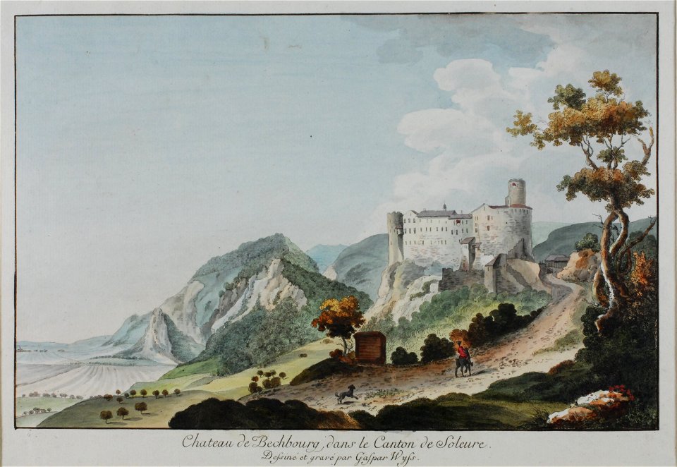 Zentralbibliothek Solothurn - Chateau de Bechbourg dans le Canton de Soleure Dessineé et gravé par Gaspar Wyss - aa0167