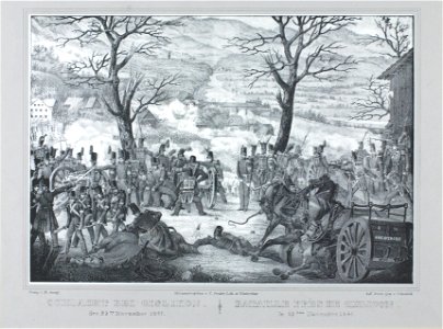 Zentralbibliothek Solothurn - SCHLACHT BEI GISLIKON den 23ten November 1847 I BATAILLE PRÊS DE GISLICON le 23 ème Novembre 1847 - aa0119