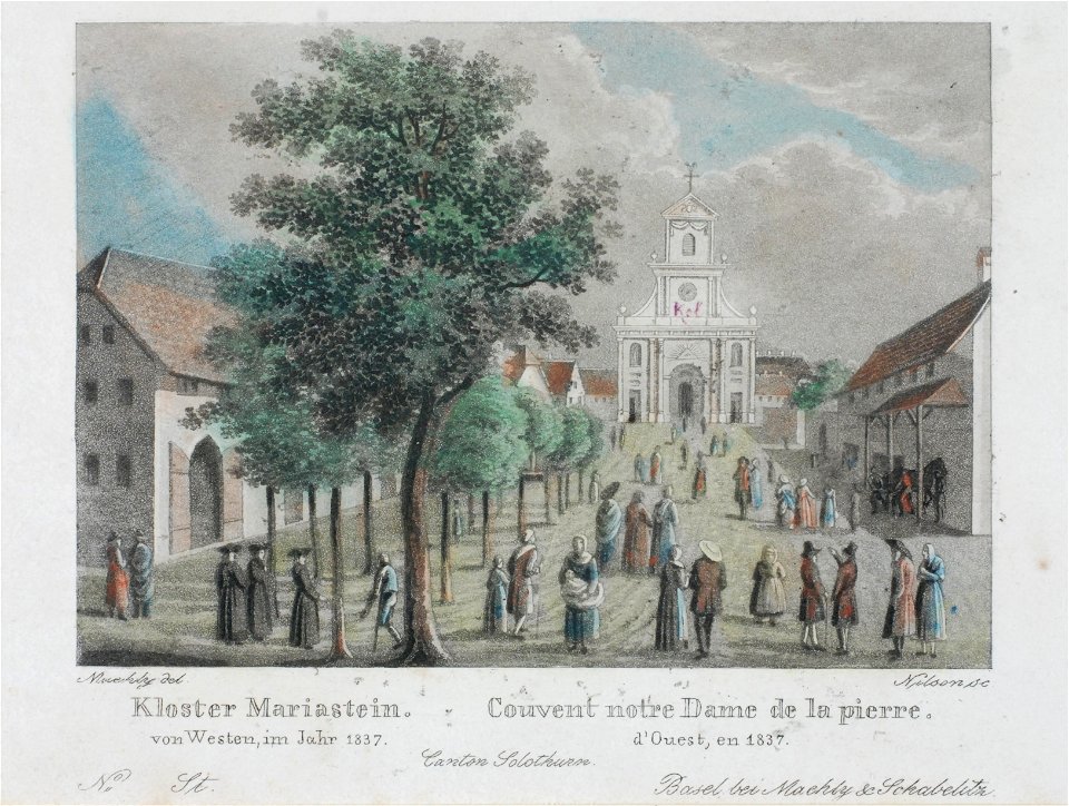 Zentralbibliothek Solothurn - Kloster Mariastein von Westen im Jahr 1837 Couvent notre Dame de la pierre dOuest en 1837 Canton Solothurn - a0346