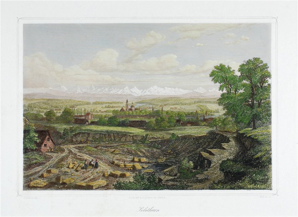 Zentralbibliothek Solothurn - Solothurn Blick von der Steingrube aus Mit Alpensicht - aa0390