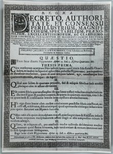 Zentralbibliothek Solothurn - D T O M A DECRETO AUTHORI TATE ER CONSENSU PERILLUSTRIUM MAGNIFI CORUM SPECTABILIUM PRAENO BILIUM EXCELLENTISSIMORUM AC CLARISSIMO RUM VIRORUM in eadem Facultate privilegiis sequentes - aa0520
