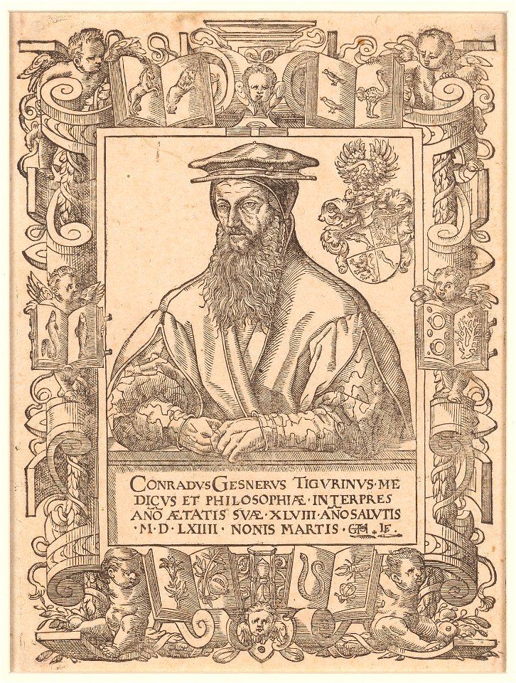 Zentralbibliothek Zürich - Conradus Gesnerus Tigurinus medicus et philosophiae interpres anno aetatis suae XLVIII anno salutis MDLXIIII nonis martis - 000006653