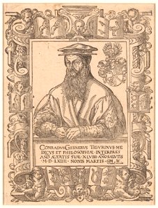 Zentralbibliothek Zürich - Conradus Gesnerus Tigurinus medicus et philosophiae interpres anno aetatis suae XLVIII anno salutis MDLXIIII nonis martis - 000006653