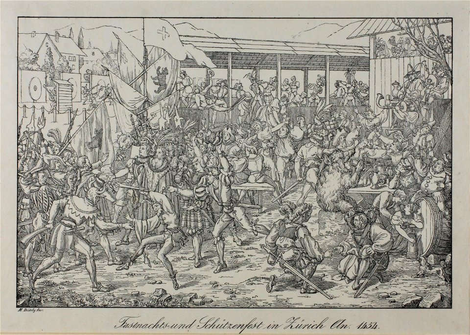 Zentralbibliothek Solothurn - Fasnachts und Schtzenfest in Zrich An 1454 - aa0386