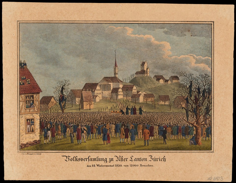 Zentralbibliothek Zürich - Volksversammlung zu Uster Canton Zürich den 22ten Wintermonat 1830 von 12000 Menschen - 000006066