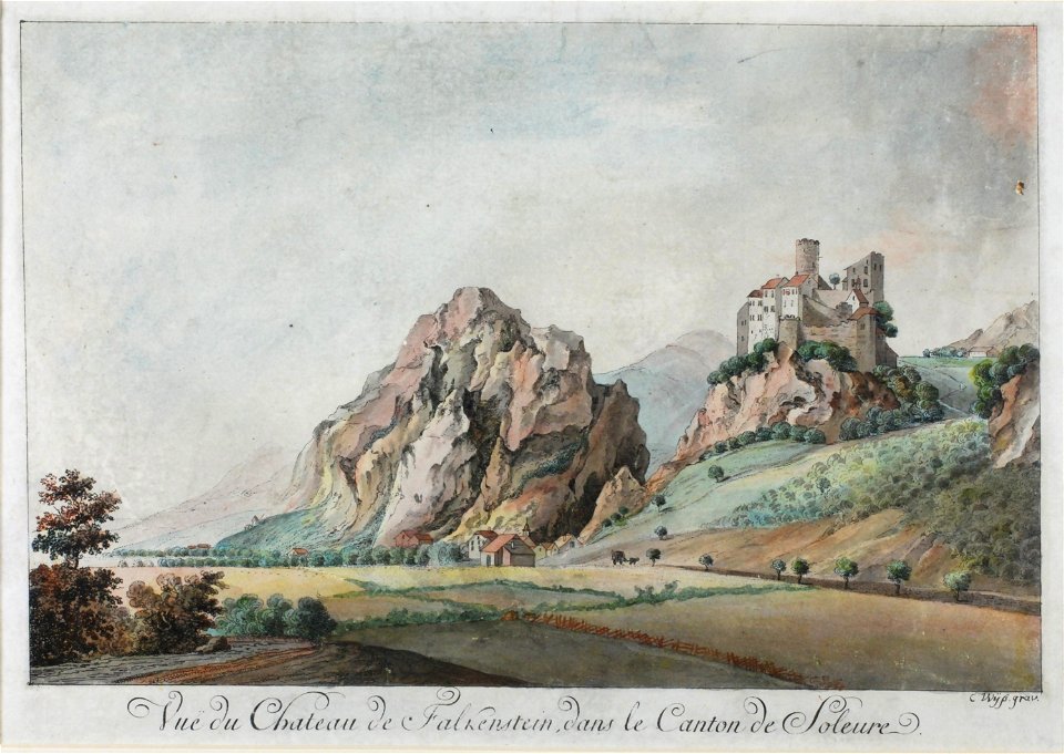 Zentralbibliothek Solothurn - Vue du Chateau de Falkenstein dans le Ct de Soleure - aa0176