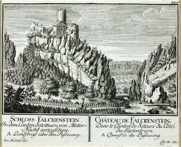 Zentralbibliothek Solothurn - SCHLOSS FALCKENSTEIN In dem Canton Solothurn von Mitter Nacht anzusehen A Landstraß über den Passwang - a0652