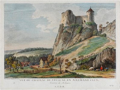 Zentralbibliothek Solothurn - VUE DU CHATEAU DE LECLUSE EN ALLEMAND CLUS Canton de Soleure - aa0354