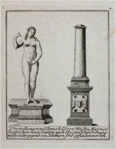 Zentralbibliothek Solothurn - Vorstellung eines Venusbild von Weissen Marmor desgleichen einer Saülen nach Toscanischer Ordnung welche in der gegend von Solothurn sind gefunden worden - aa0542