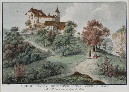 Zentralbibliothek Solothurn - VUE DU CHATEAU DE BIRSECK DANS LEVÊCHÉ DE BALE à S a Mgr le Prince Evêque de Bâle A P D R - aa0192
