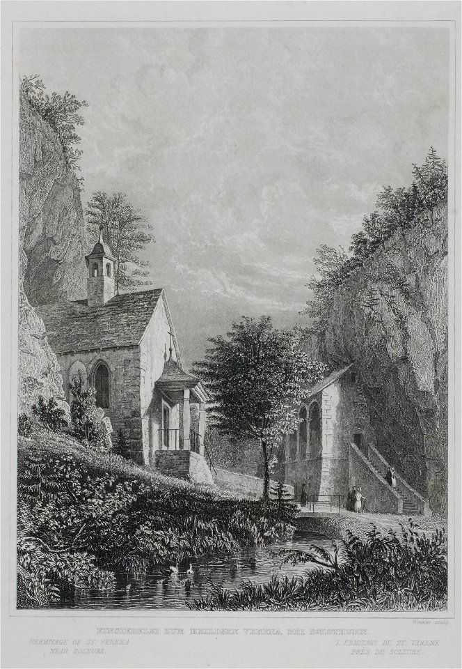Zentralbibliothek Solothurn - EINSIEDELEI ZUR HEILIGEN VERENA BEI SOLOTHURN HERMITAGE OF ST VERENA NEAR SOLEURE LERMITAGE DE ST VERENE PRES DE SOLEURE - a0143