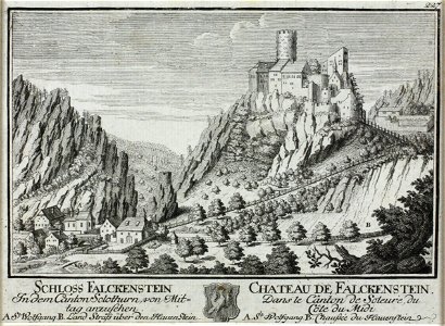 Zentralbibliothek Solothurn - SCHLOSS FALCKENSTEIN In dem Canton Solothurn von Mit tag anzusehen A St Wolfgang B Land Straß über den HauenStein Wappen Falkenstein CHÂTEAU DE FALCKENSTEIN Dans le Canton de Soleure du - a0371