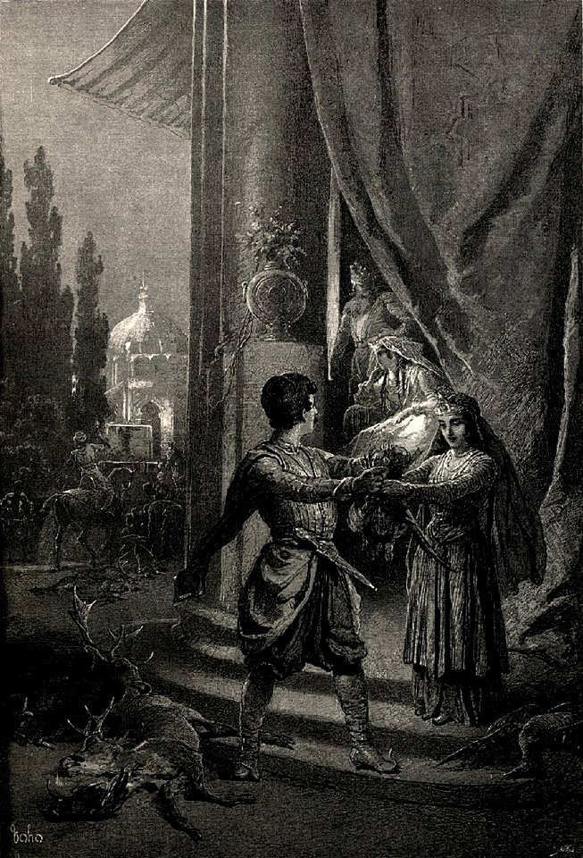 Zichy, Mihály. Illustrations to 'The Knight in the Panther's Skin'. 1888 11