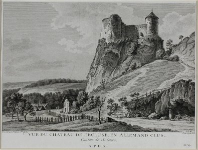 Zentralbibliothek Solothurn - VUE DU CHATEAU DE LECLUSE EN ALLEMAND CLUS Canton de Soleure - aa0171