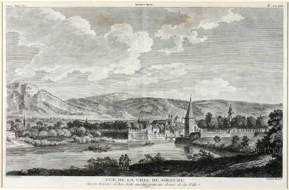 Zentralbibliothek Solothurn - VUE DE LA VILLE DE SOLEURE Sur la Riviere dAar - aa0004